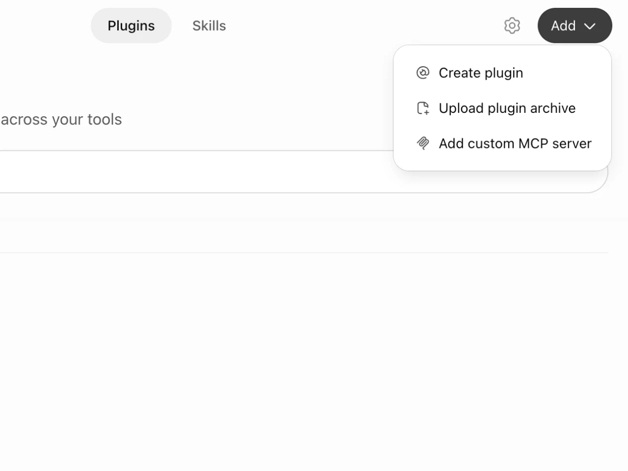 ChatGPT: Add custom MCP server