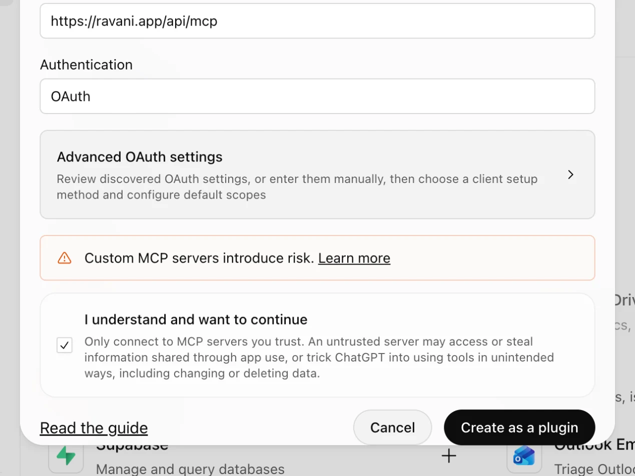 ChatGPT: Create as a plugin